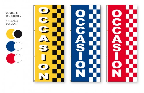 Checkered ''Occasion'' banner