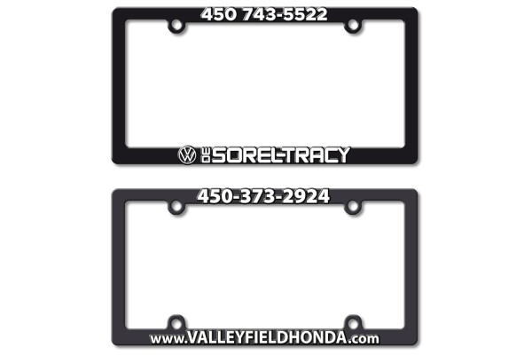 2D License Plate Frames